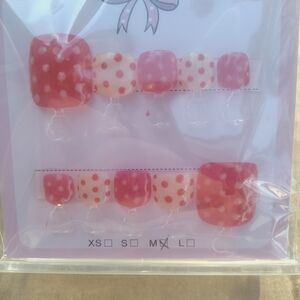 Polka Dot Pink Kids Toe Nail Stickers